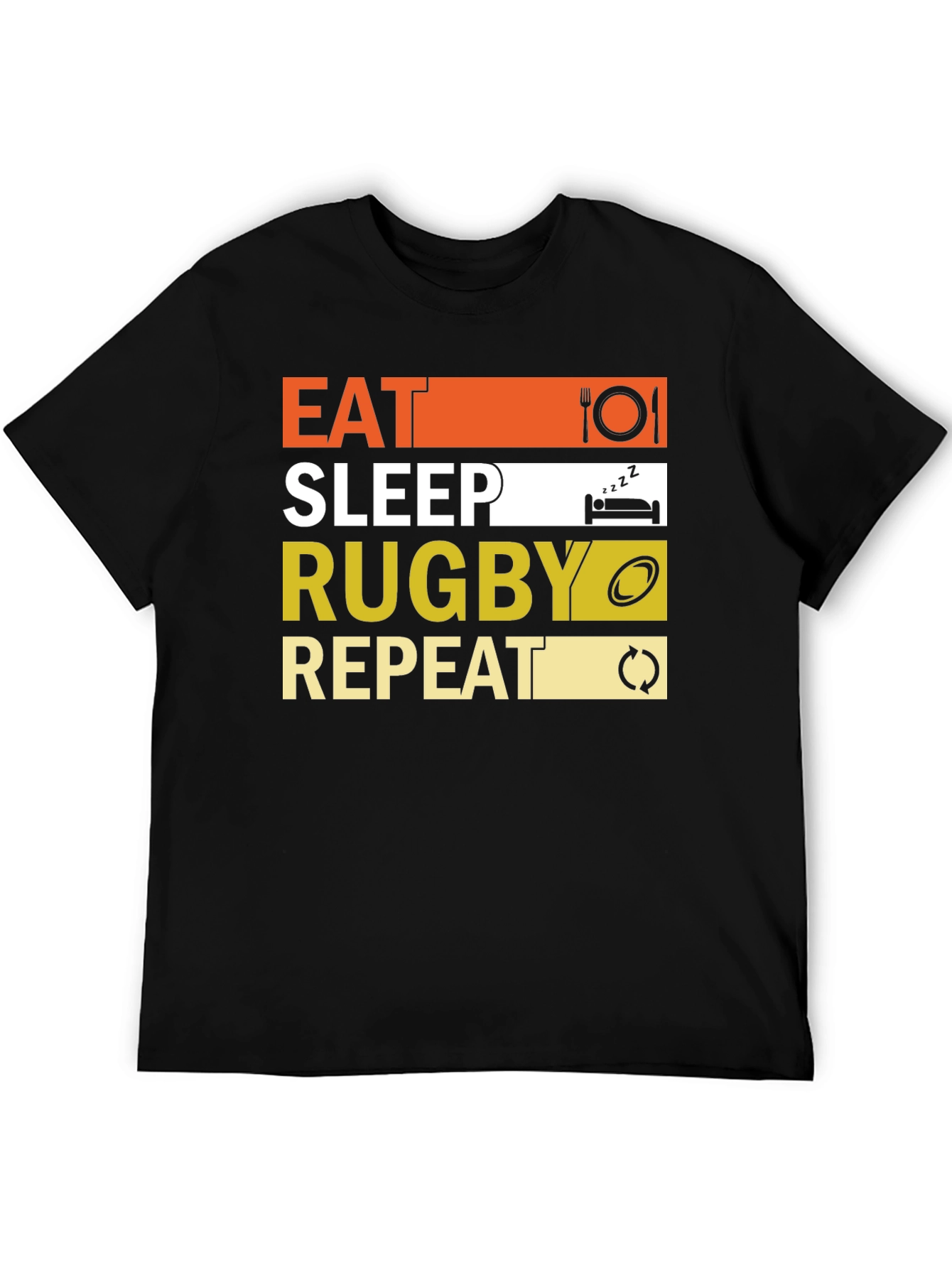 Eat Sleep Rugby Repeat Graphic Tee