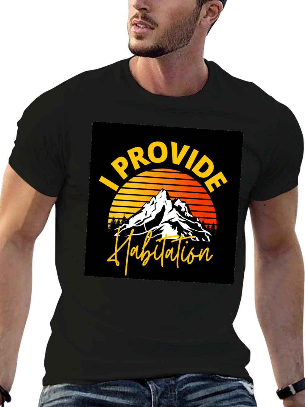 I Provide Habitation Mountain Sunset Graphic Tee