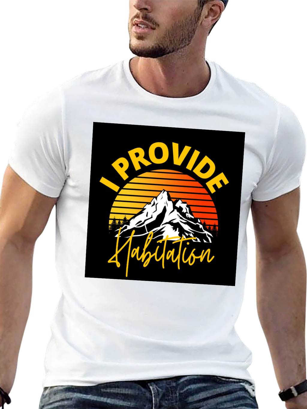 I Provide Habitation Mountain Sunset Graphic Tee