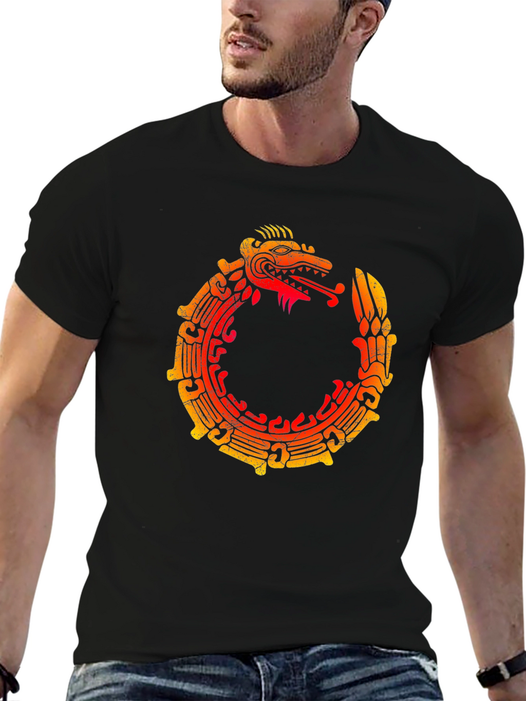 Ouroboros Serpent Graphic Tee - Black