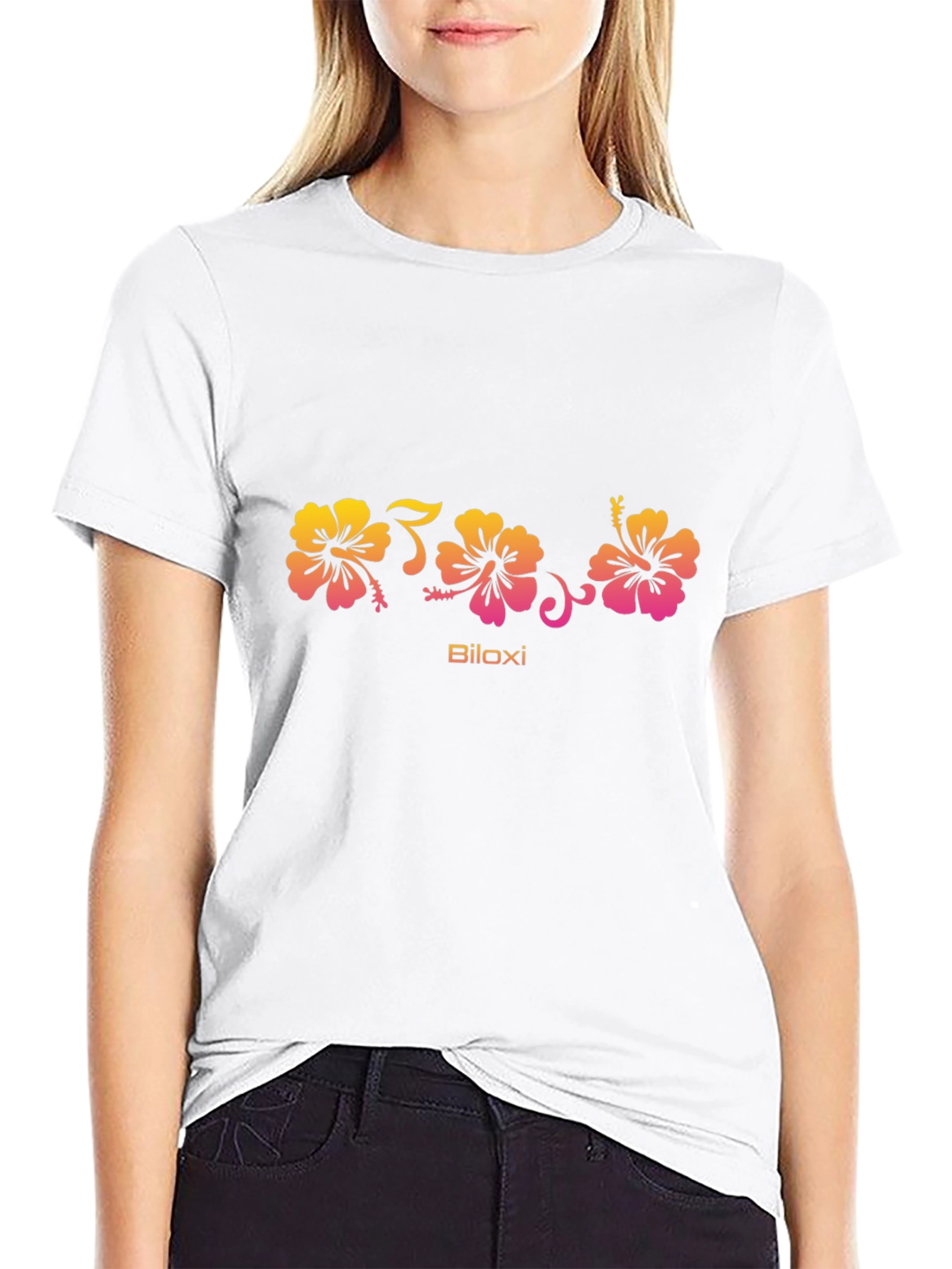 Biloxi Floral Black T-Shirt