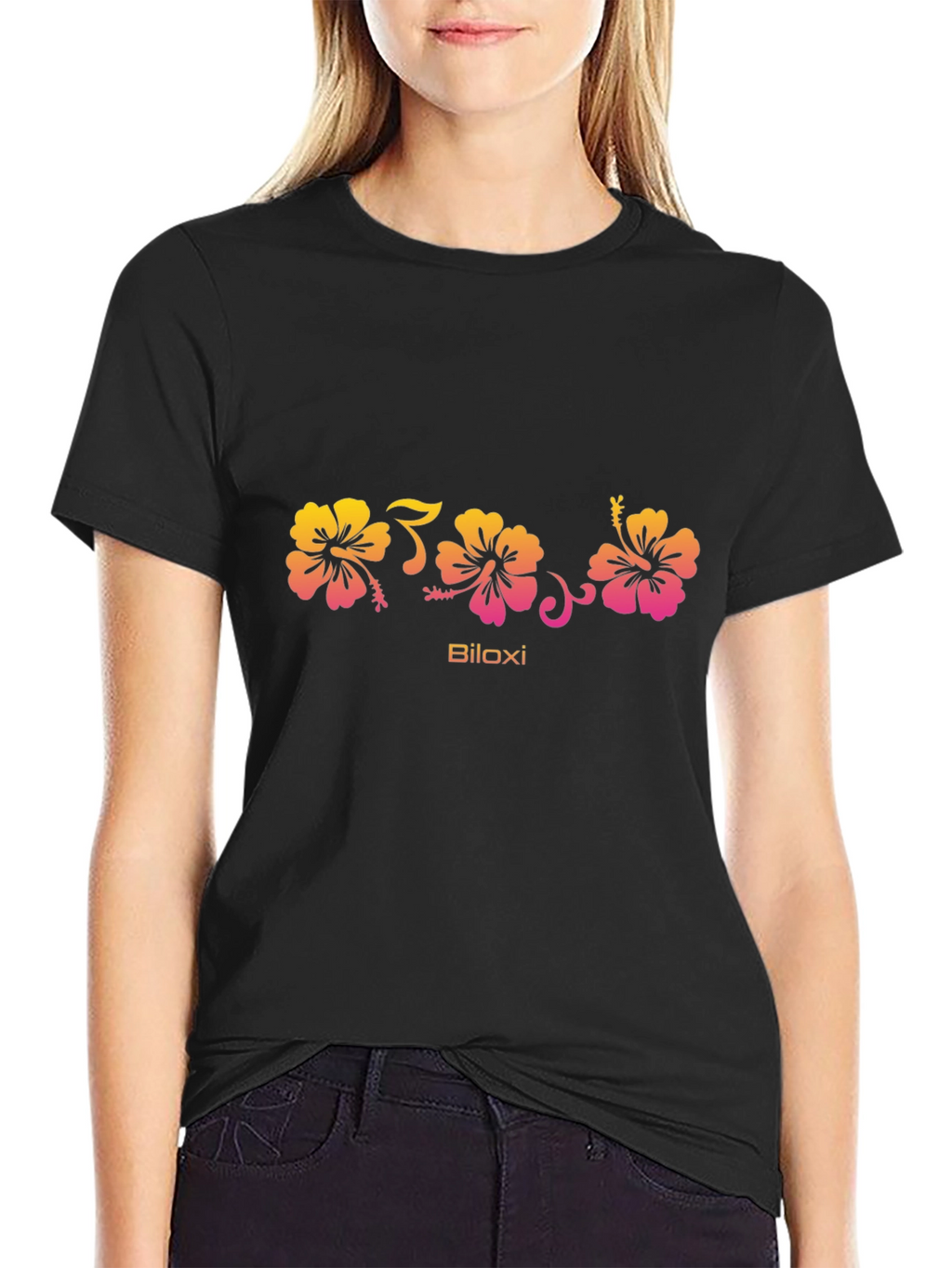 Biloxi Floral Black T-Shirt