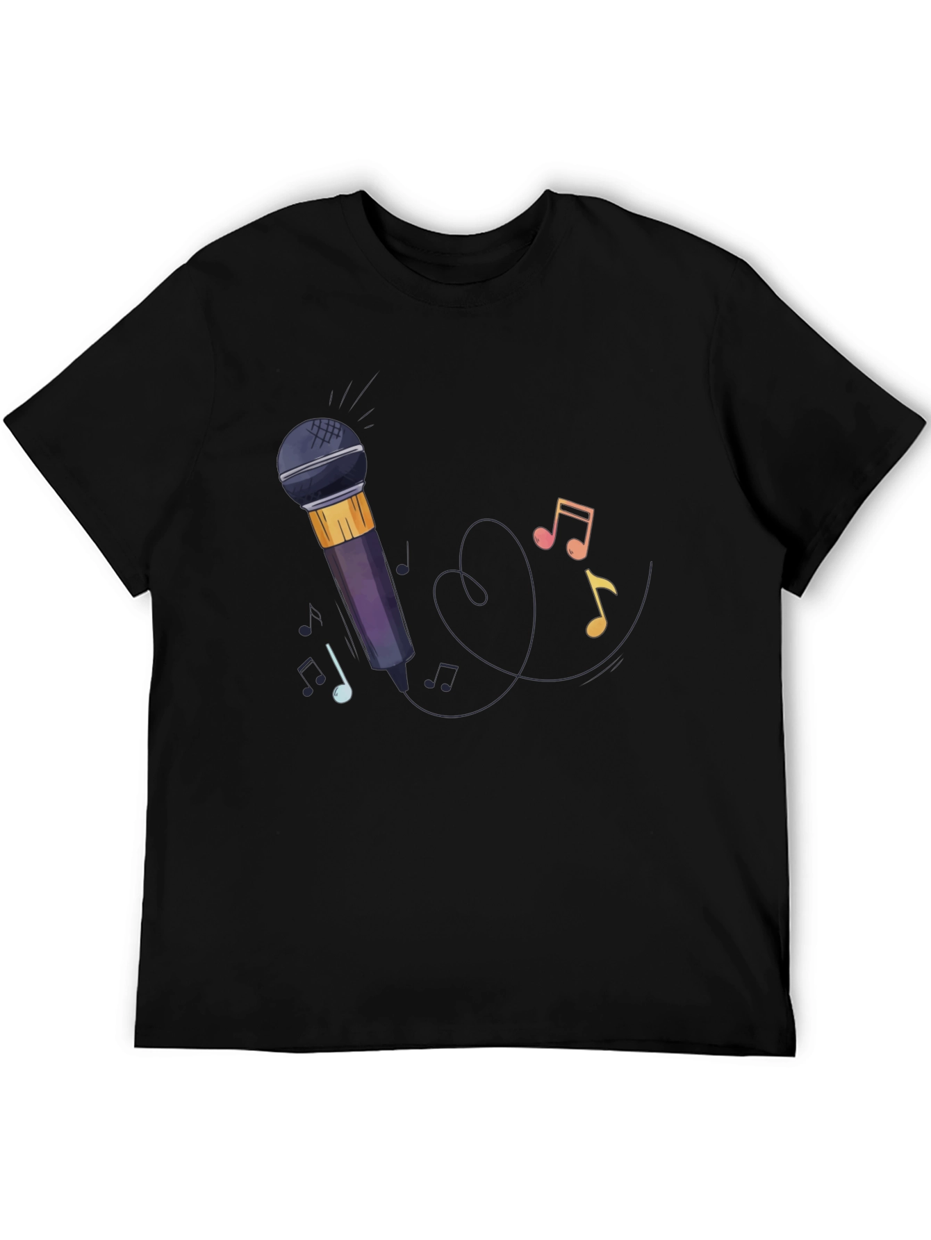 Microphone & Music Notes Graphic Tee