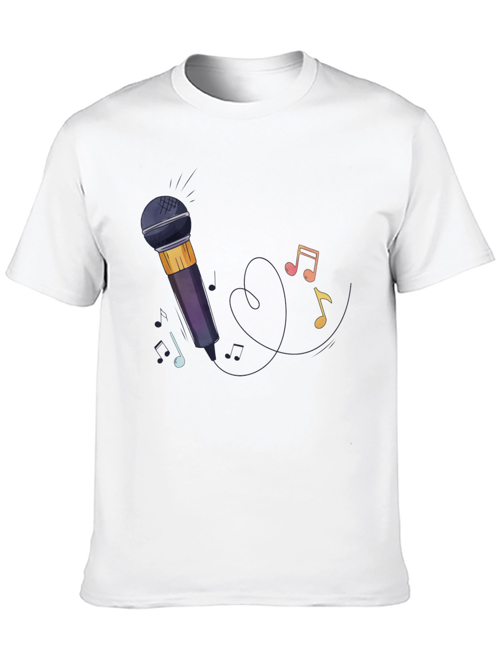 Microphone & Music Notes Graphic Tee
