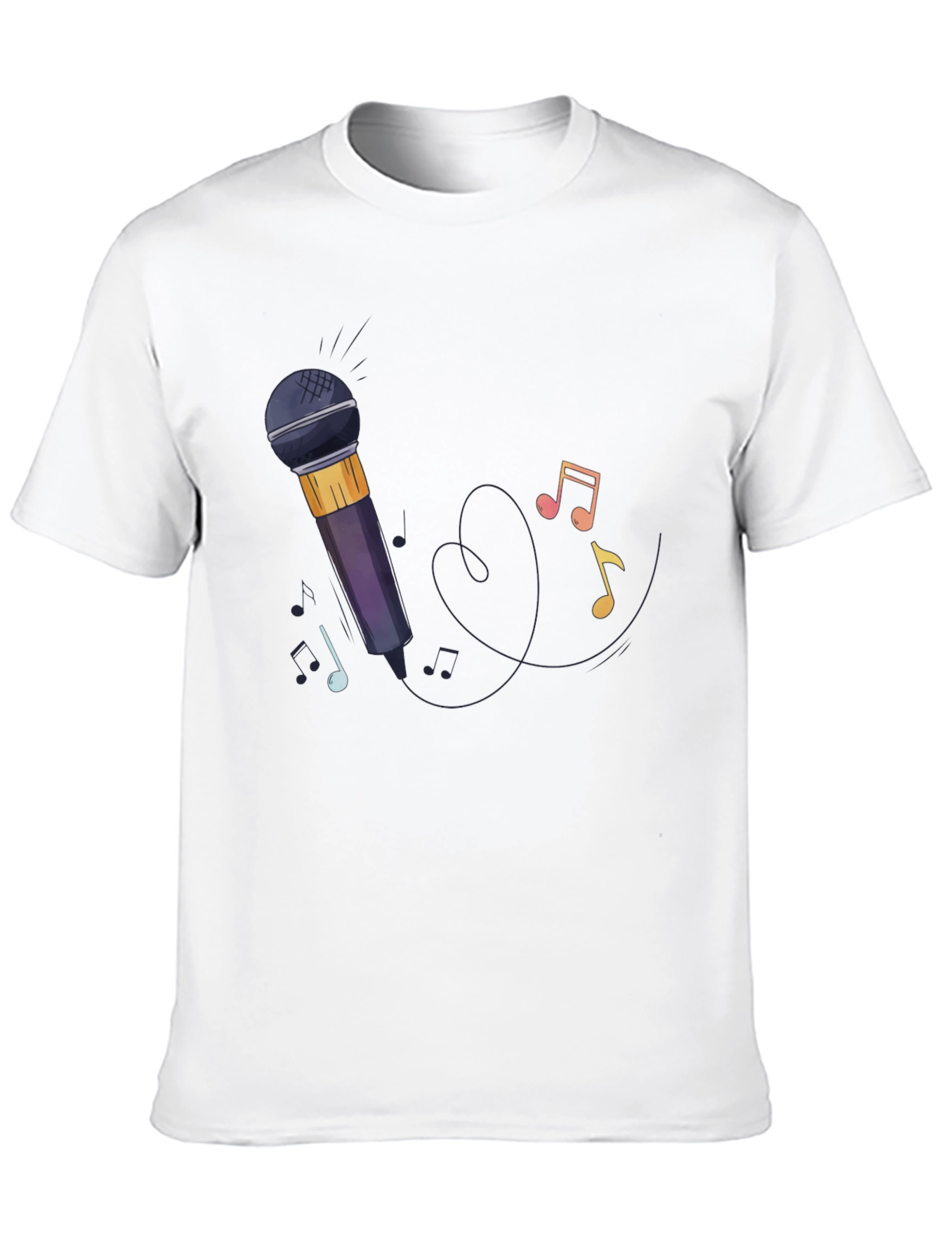 Microphone & Music Notes Graphic Tee