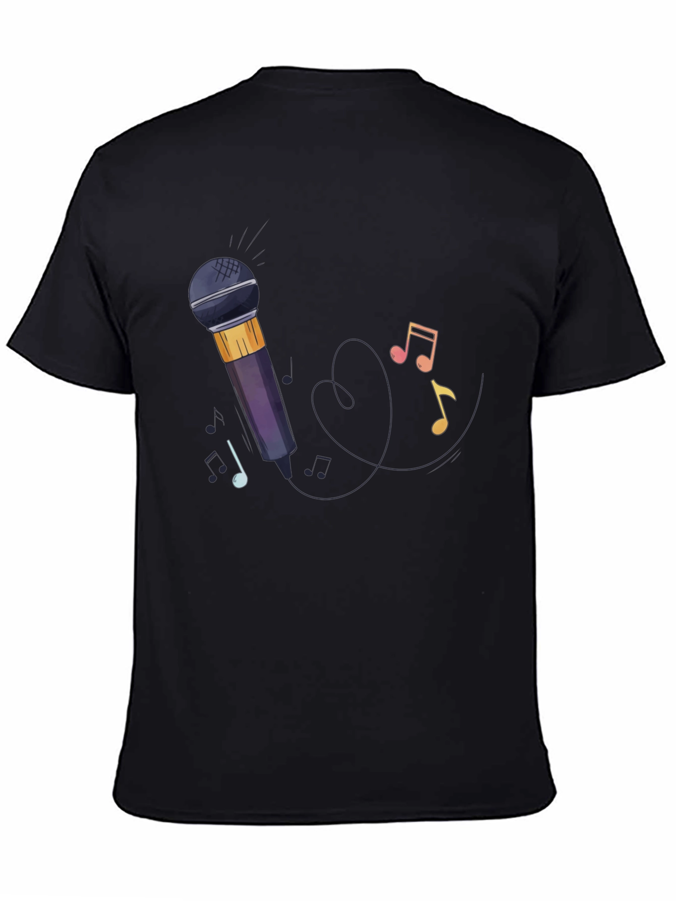 Microphone & Music Notes Graphic Tee