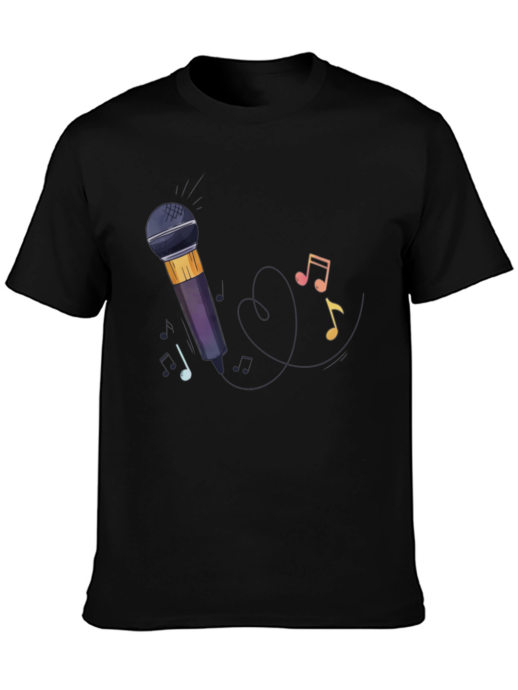 Microphone & Music Notes Graphic Tee