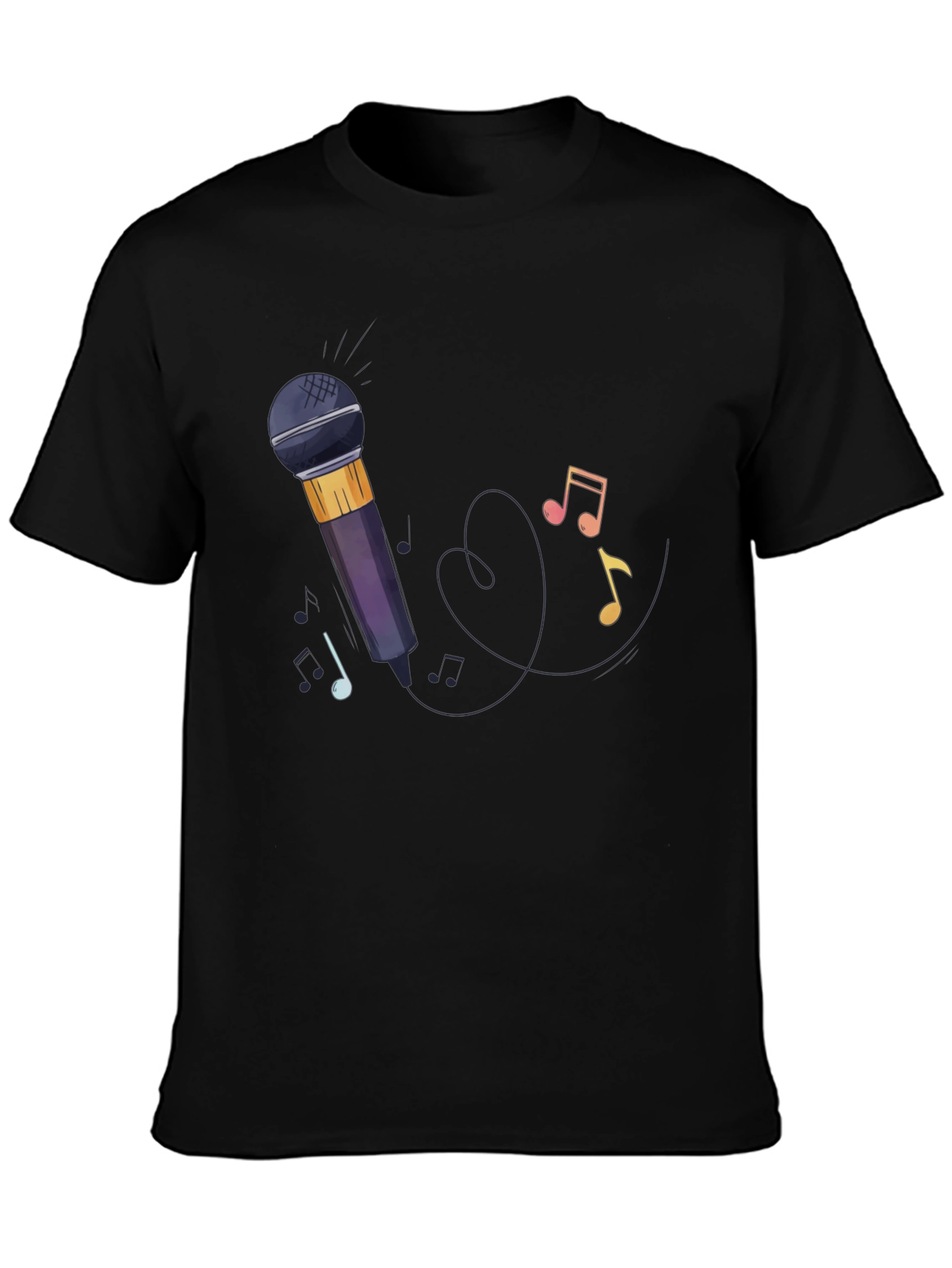 Microphone & Music Notes Graphic Tee