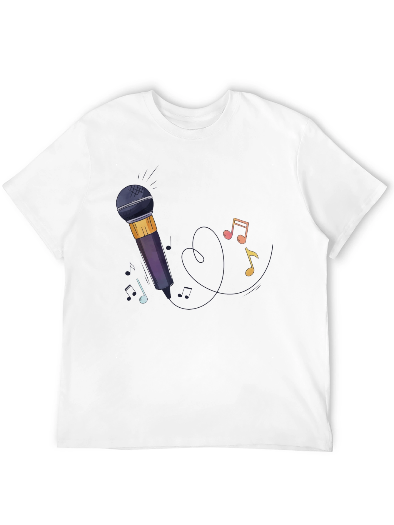 Microphone & Music Notes Graphic Tee