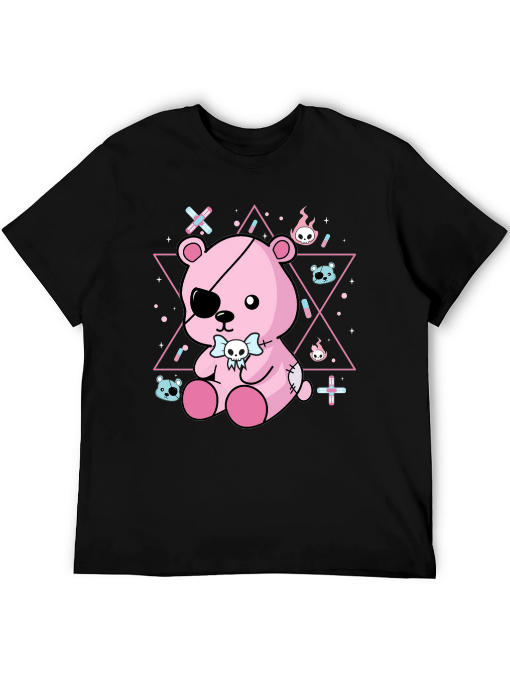 Gothic Patchwork Teddy Bear T-Shirt
