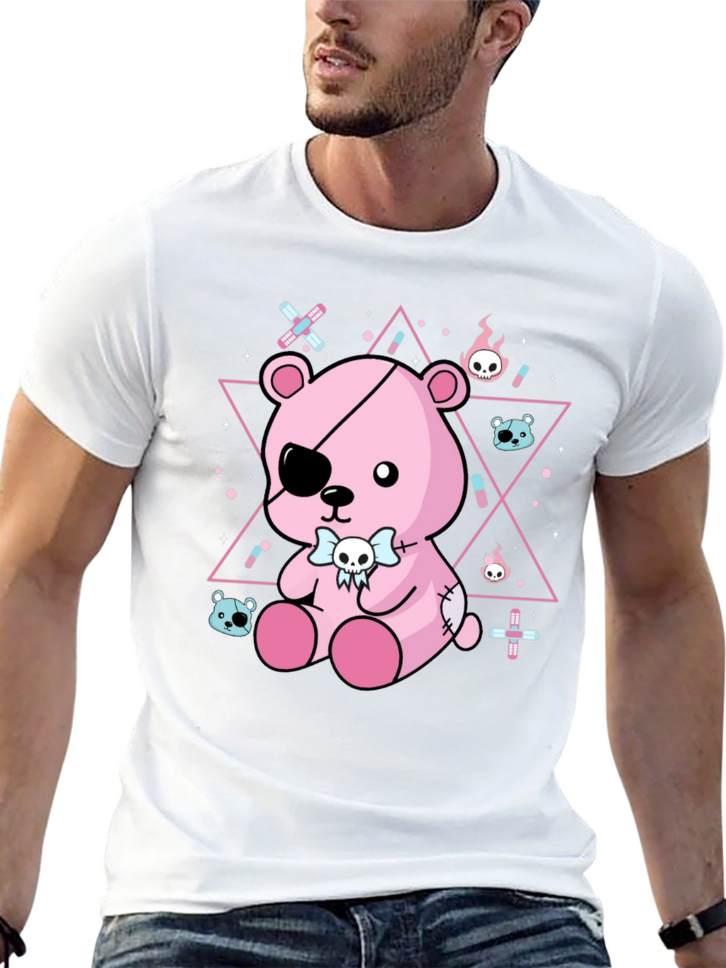Gothic Patchwork Teddy Bear T-Shirt