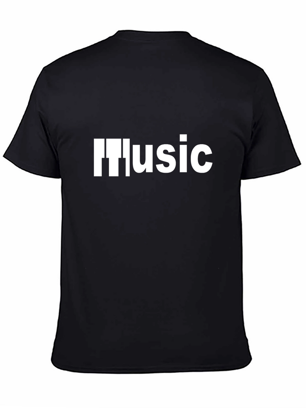 Music Graphic Print T-Shirt - Stylish Black Tee