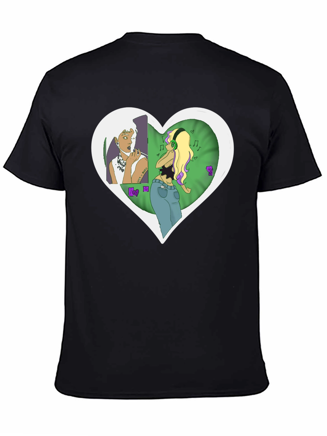 Unique Graphic Tee - Heart Music