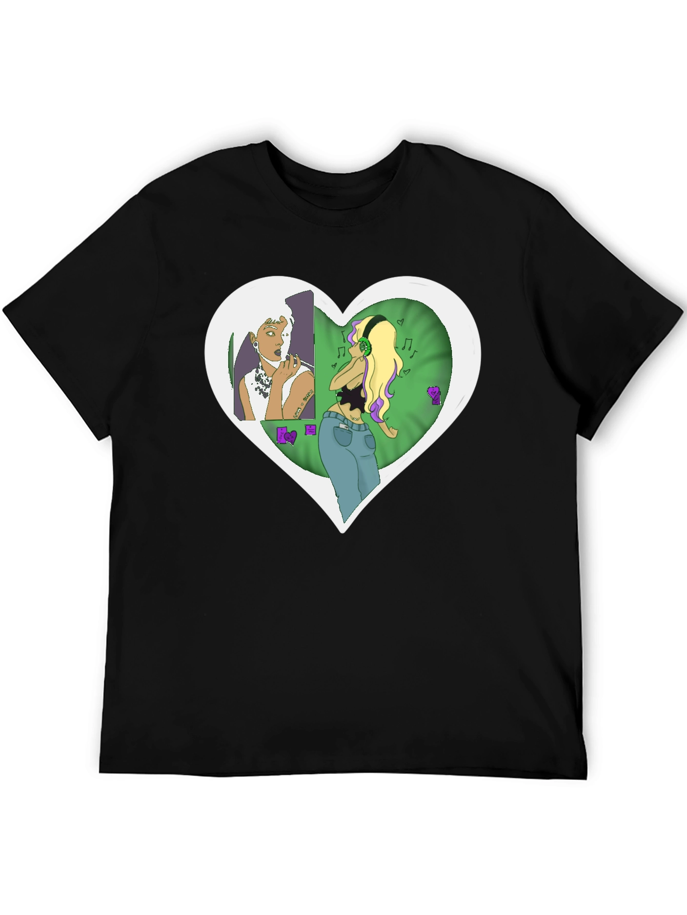 Unique Graphic Tee - Heart Music