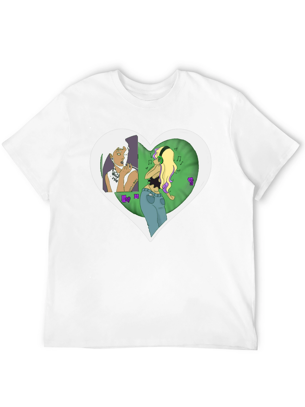 Unique Graphic Tee - Heart Music