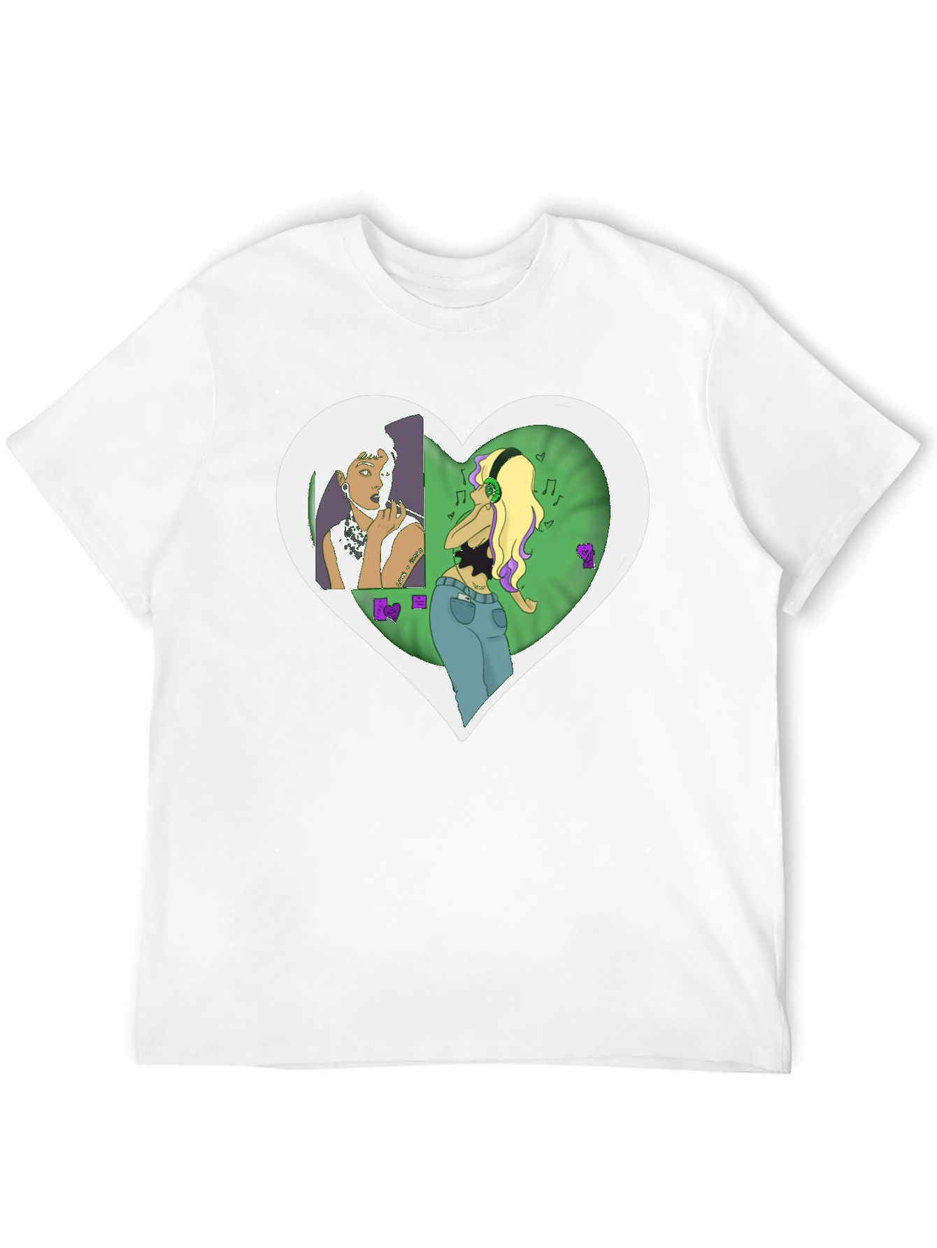 Unique Graphic Tee - Heart Music