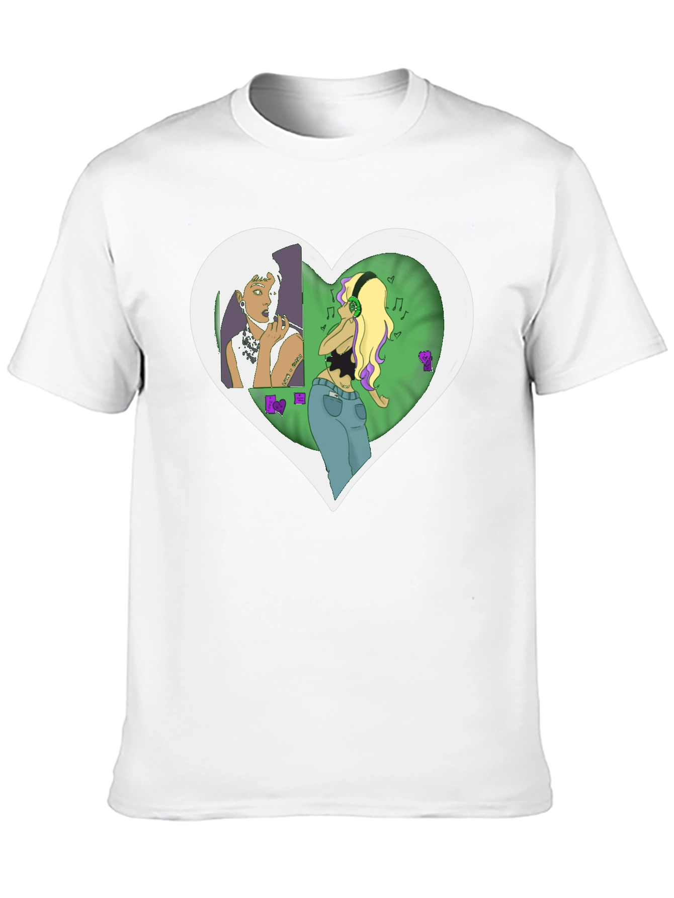 Unique Graphic Tee - Heart Music