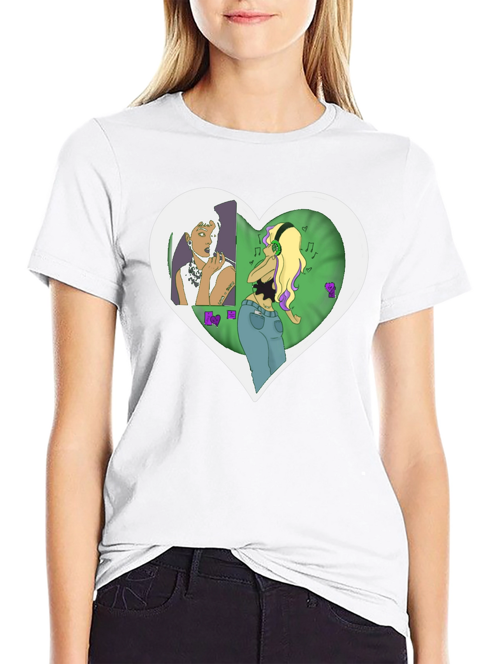 Unique Graphic Tee - Heart Music