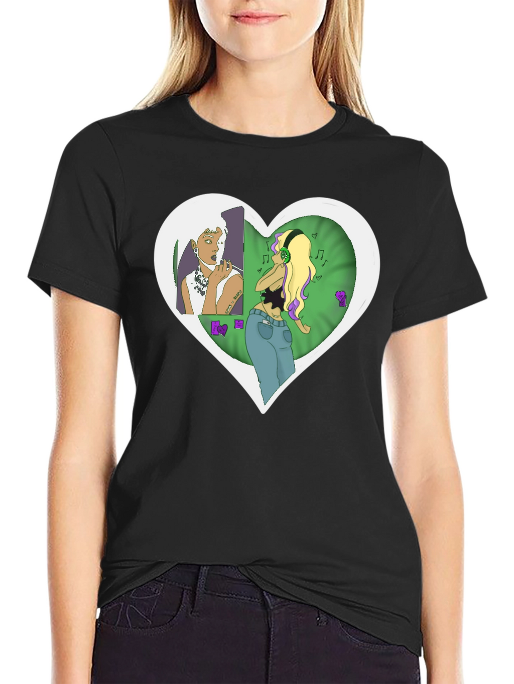 Unique Graphic Tee - Heart Music