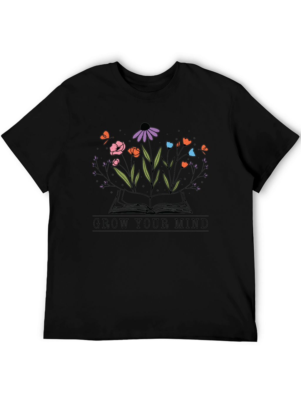 Grow Your Mind Graphic Tee - Unisex Black T-Shirt