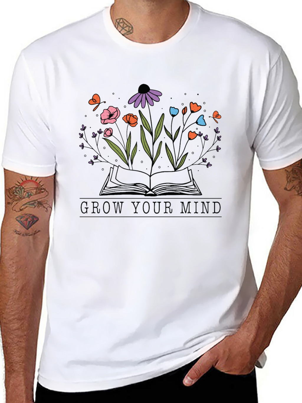 Grow Your Mind Graphic Tee - Unisex Black T-Shirt