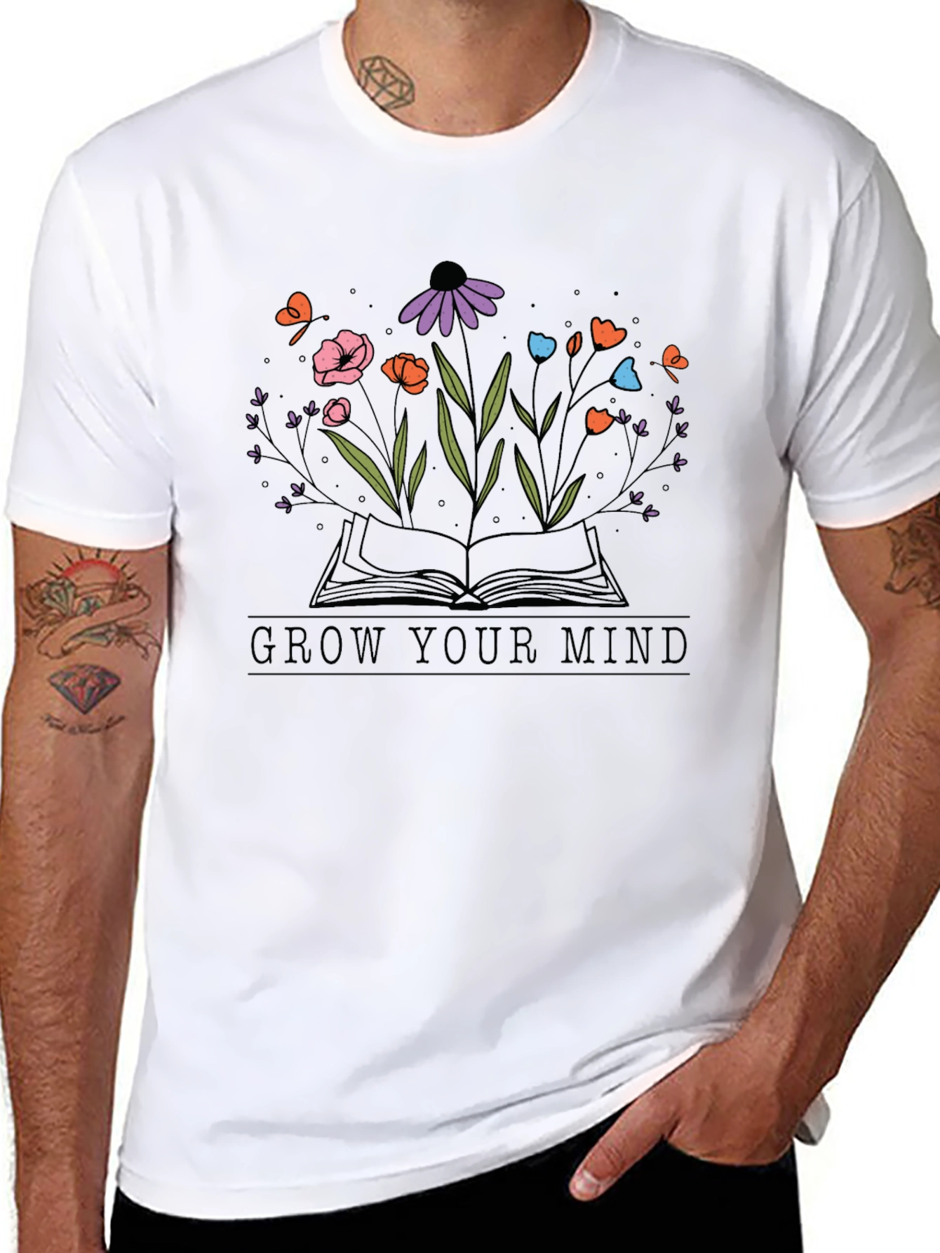 Grow Your Mind Graphic Tee - Unisex Black T-Shirt