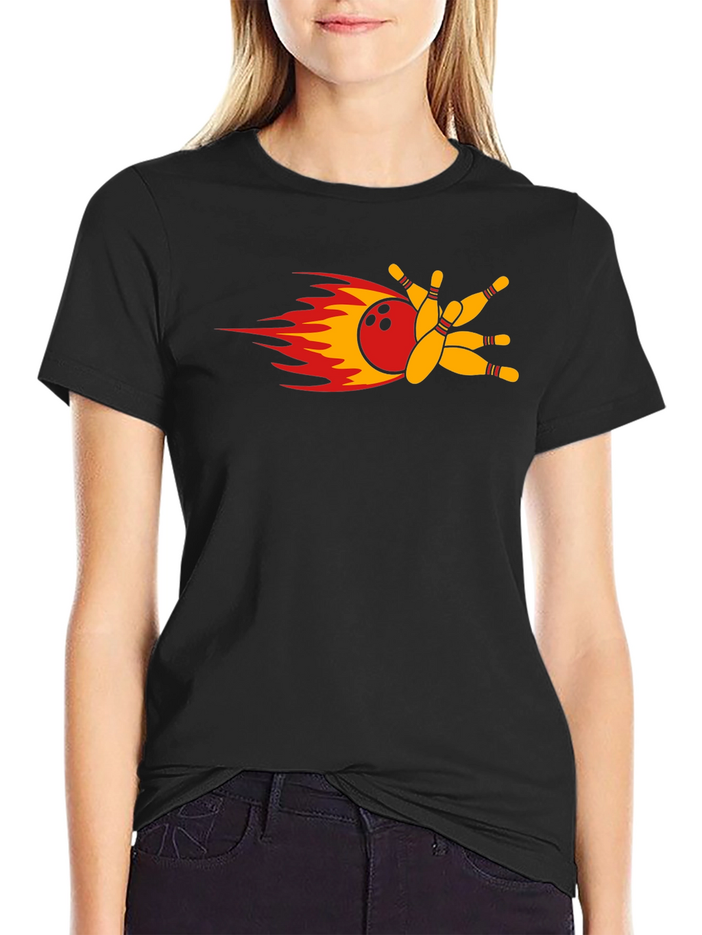 Flaming Bowling Strike T-Shirt