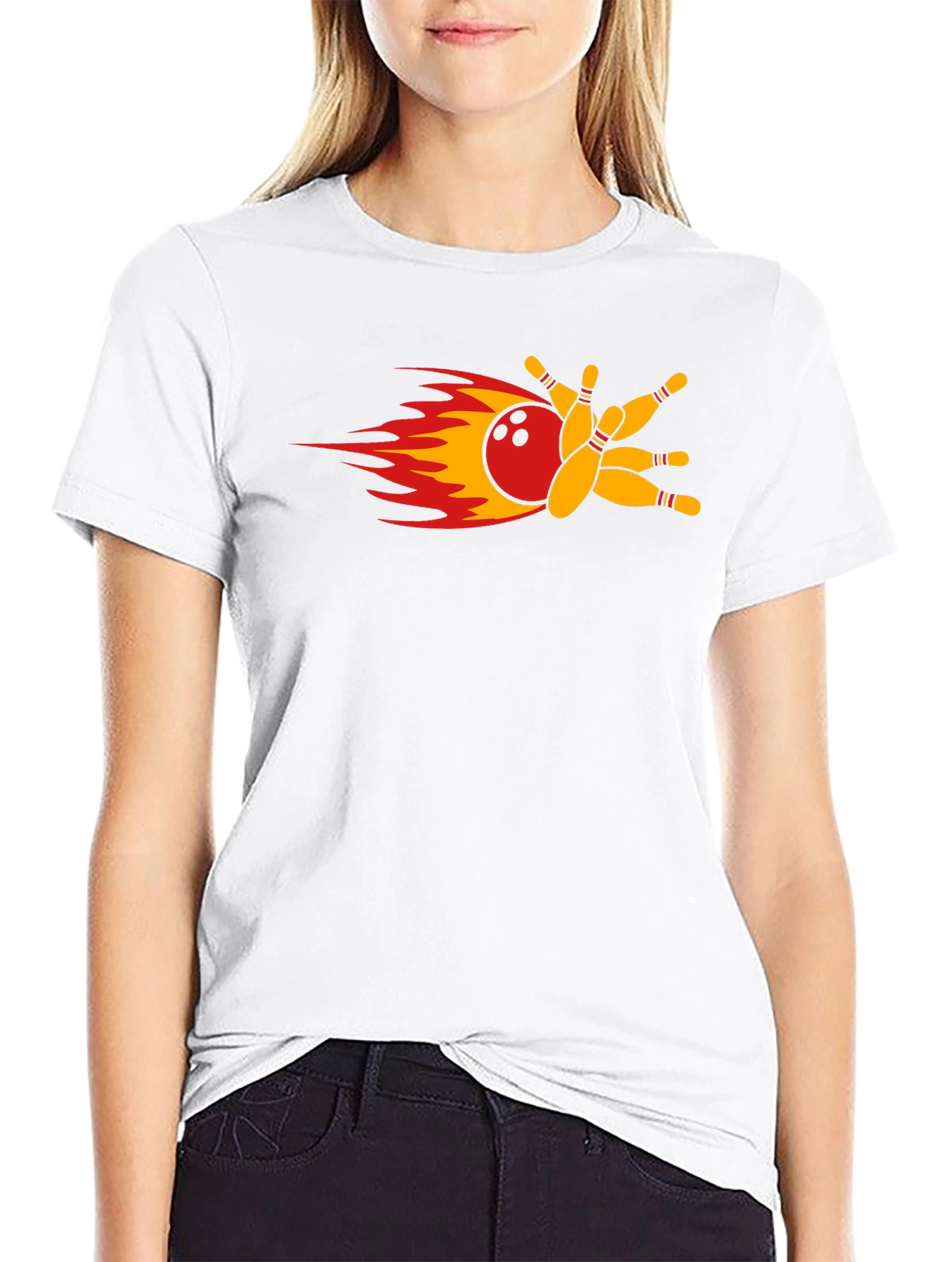Flaming Bowling Strike T-Shirt