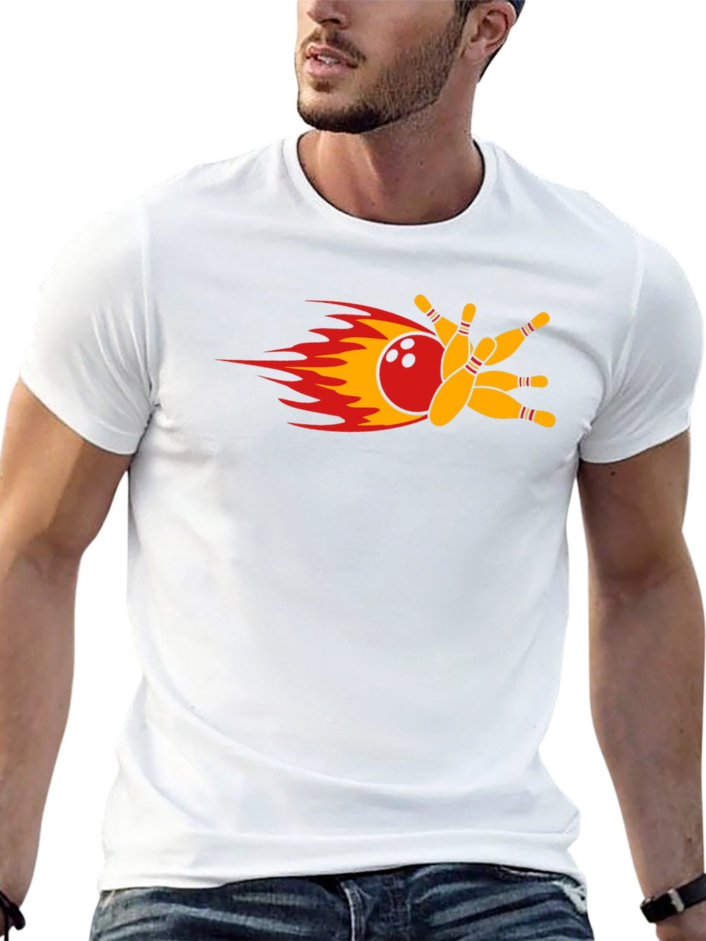 Flaming Bowling Strike T-Shirt