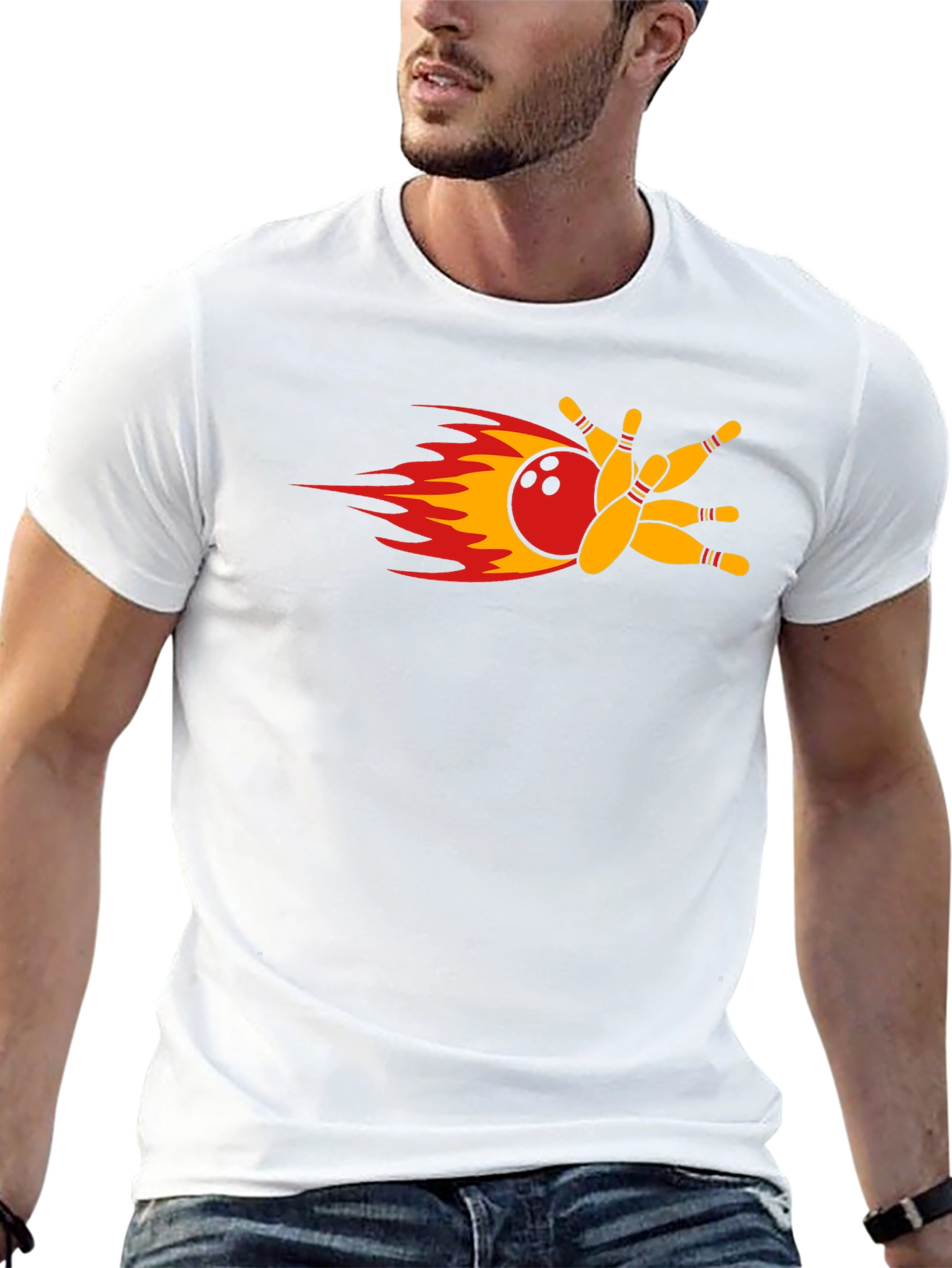 Flaming Bowling Strike T-Shirt