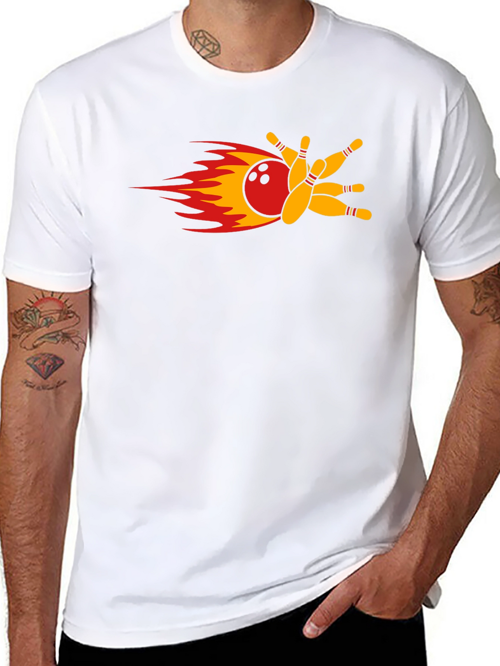 Flaming Bowling Strike T-Shirt