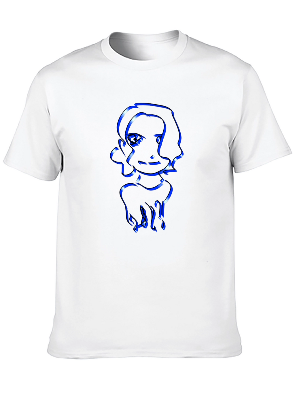 Cool Graphic Tee - Modern Blue Outline Design