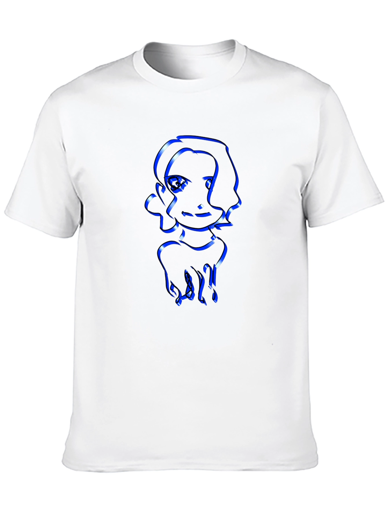 Cool Graphic Tee - Modern Blue Outline Design