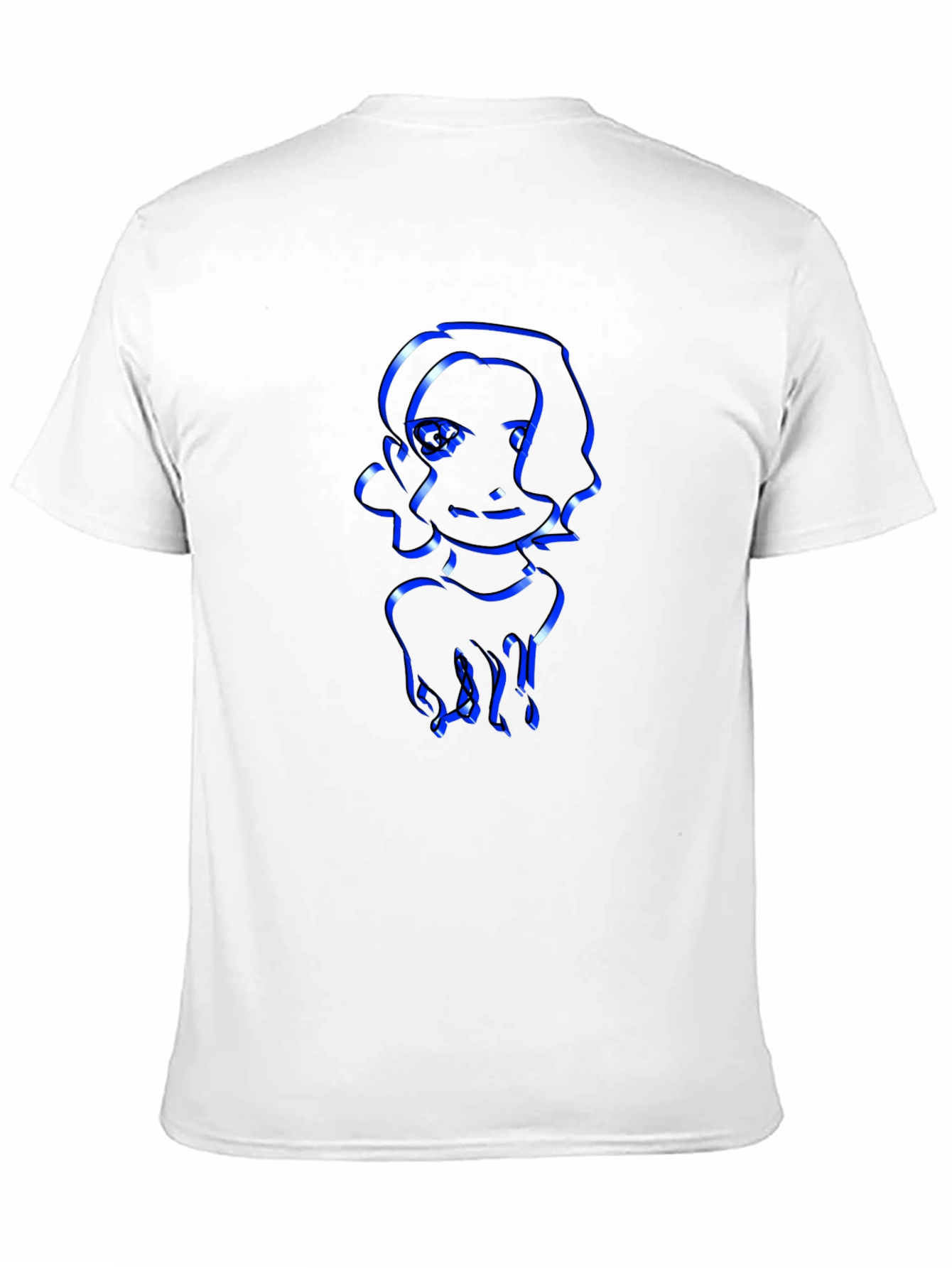 Cool Graphic Tee - Modern Blue Outline Design