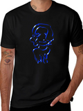 Cool Graphic Tee - Modern Blue Outline Design