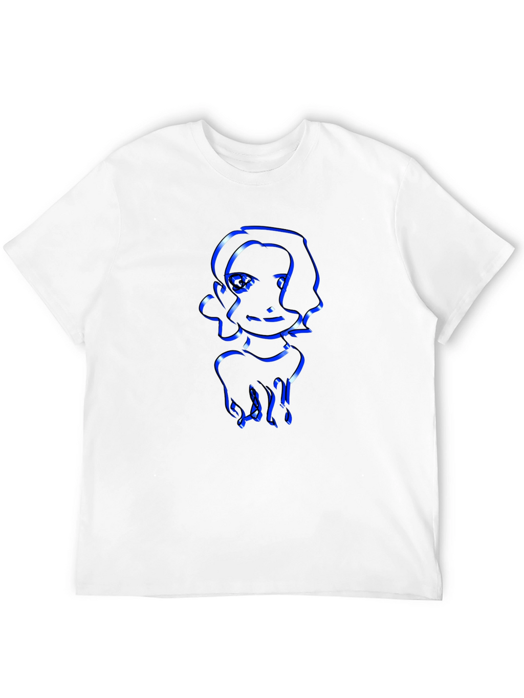 Cool Graphic Tee - Modern Blue Outline Design