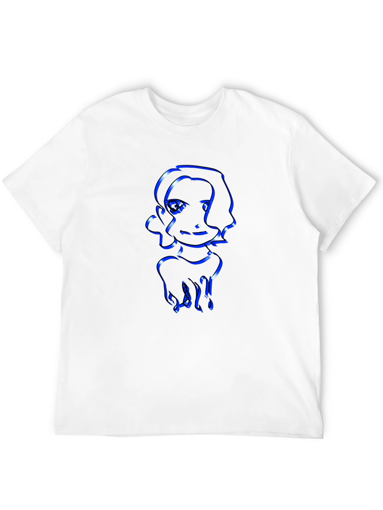 Cool Graphic Tee - Modern Blue Outline Design