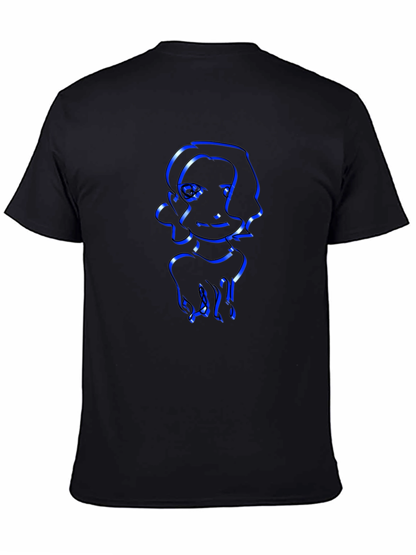 Cool Graphic Tee - Modern Blue Outline Design