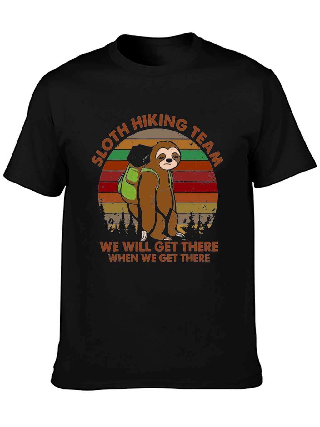 Sloth Hiking Team T-Shirt -  Mens Funny Graphic Tee