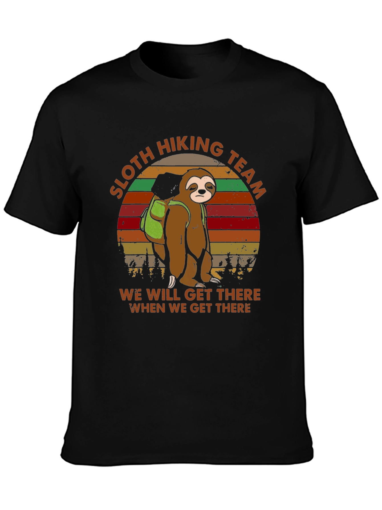 Sloth Hiking Team T-Shirt -  Mens Funny Graphic Tee