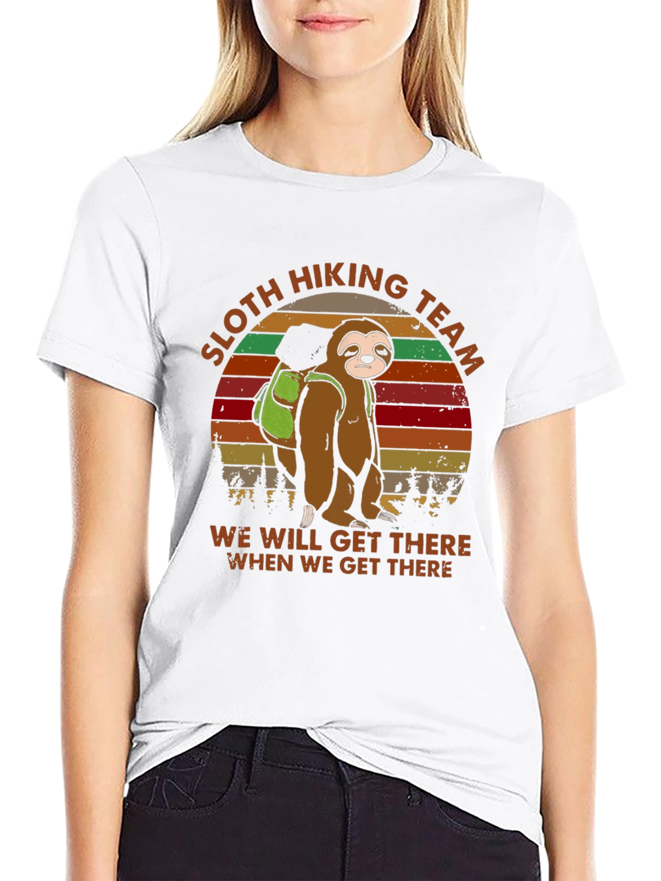 Sloth Hiking Team T-Shirt -  Mens Funny Graphic Tee