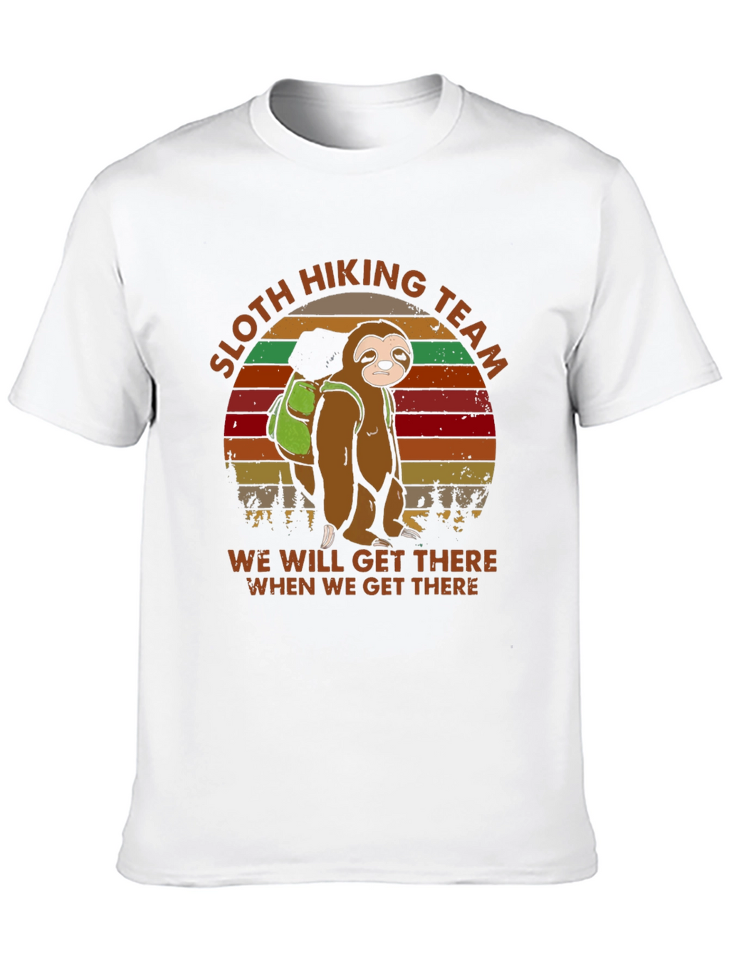 Sloth Hiking Team T-Shirt -  Mens Funny Graphic Tee