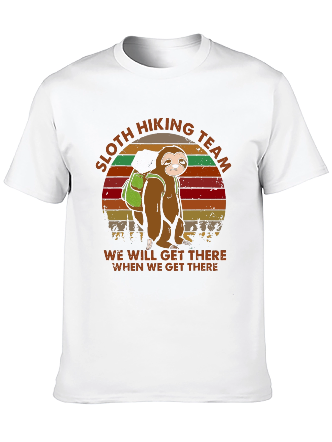 Sloth Hiking Team T-Shirt -  Mens Funny Graphic Tee