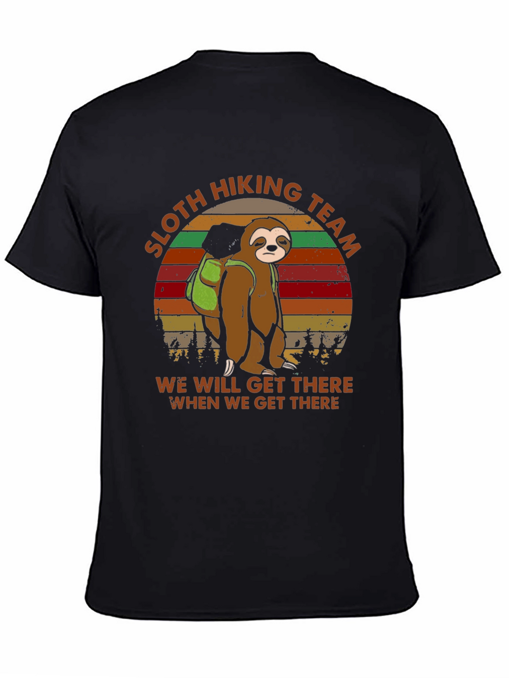 Sloth Hiking Team T-Shirt -  Mens Funny Graphic Tee