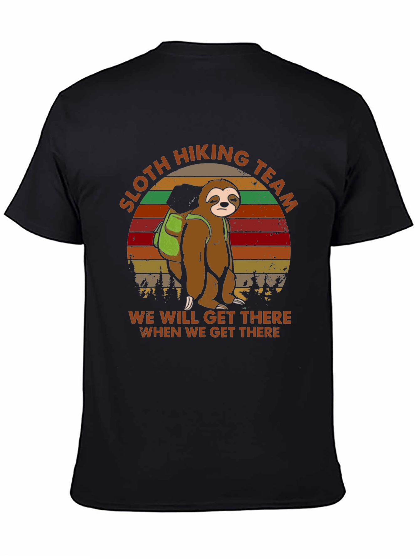Sloth Hiking Team T-Shirt -  Mens Funny Graphic Tee