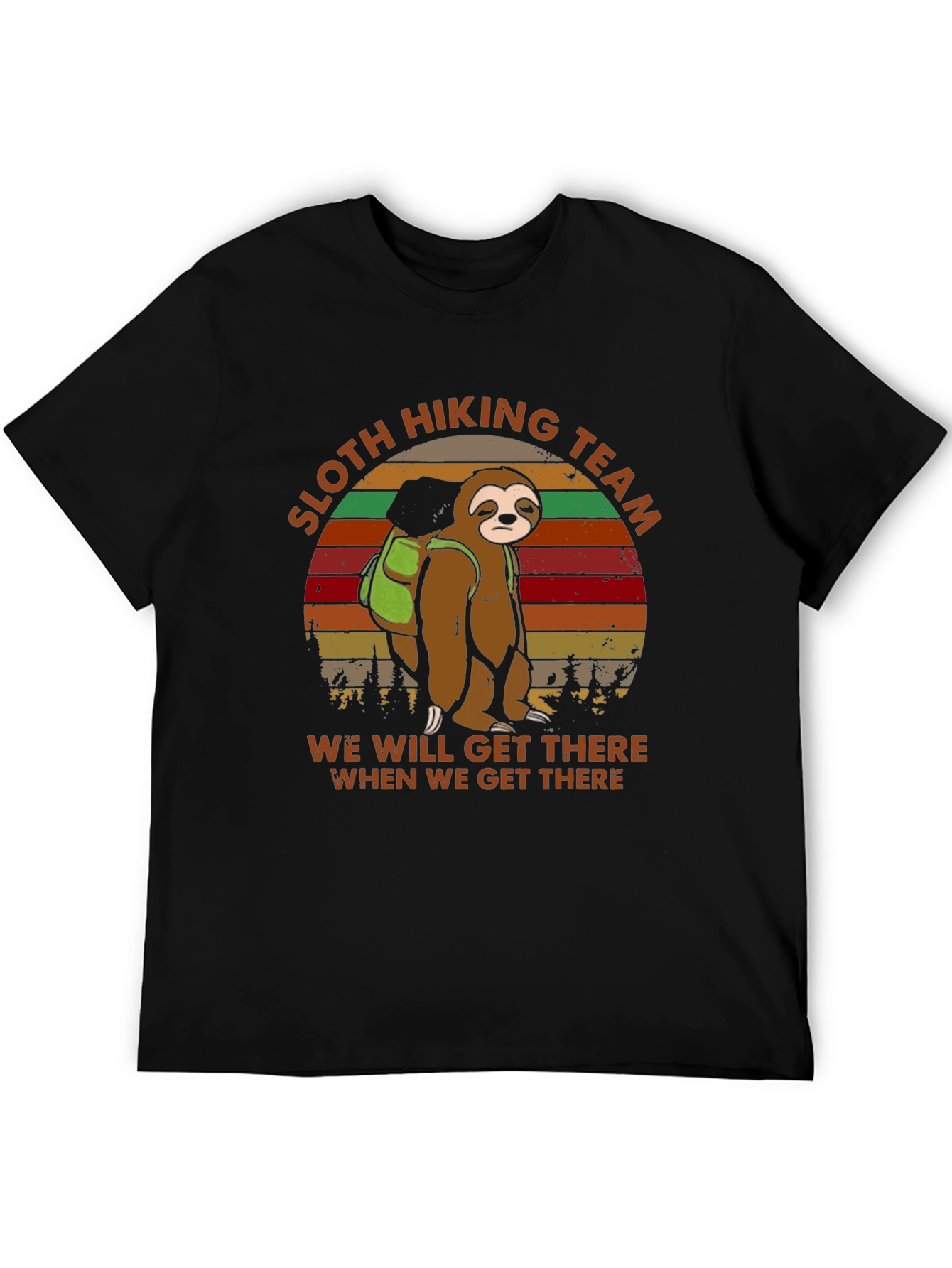 Sloth Hiking Team T-Shirt -  Mens Funny Graphic Tee