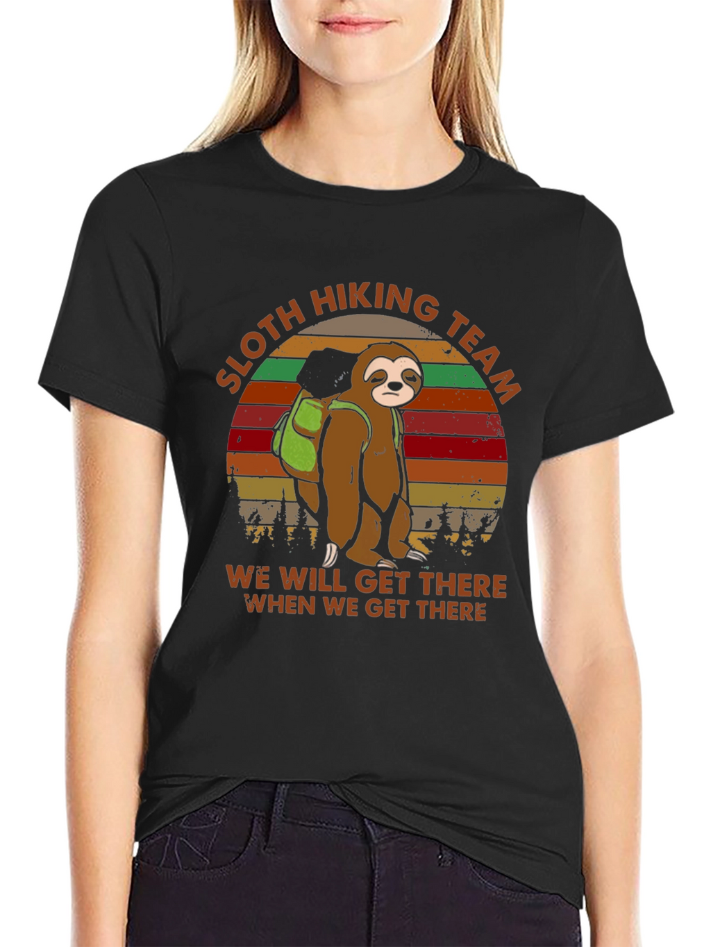 Sloth Hiking Team T-Shirt -  Mens Funny Graphic Tee