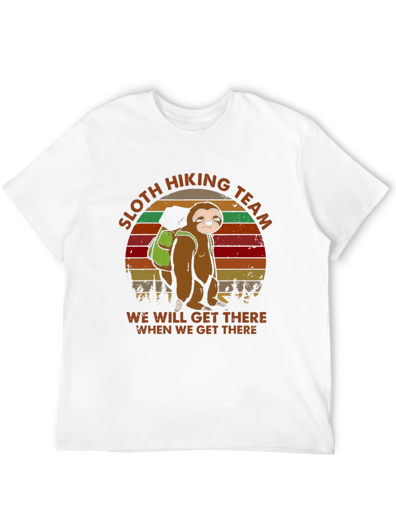 Sloth Hiking Team T-Shirt -  Mens Funny Graphic Tee