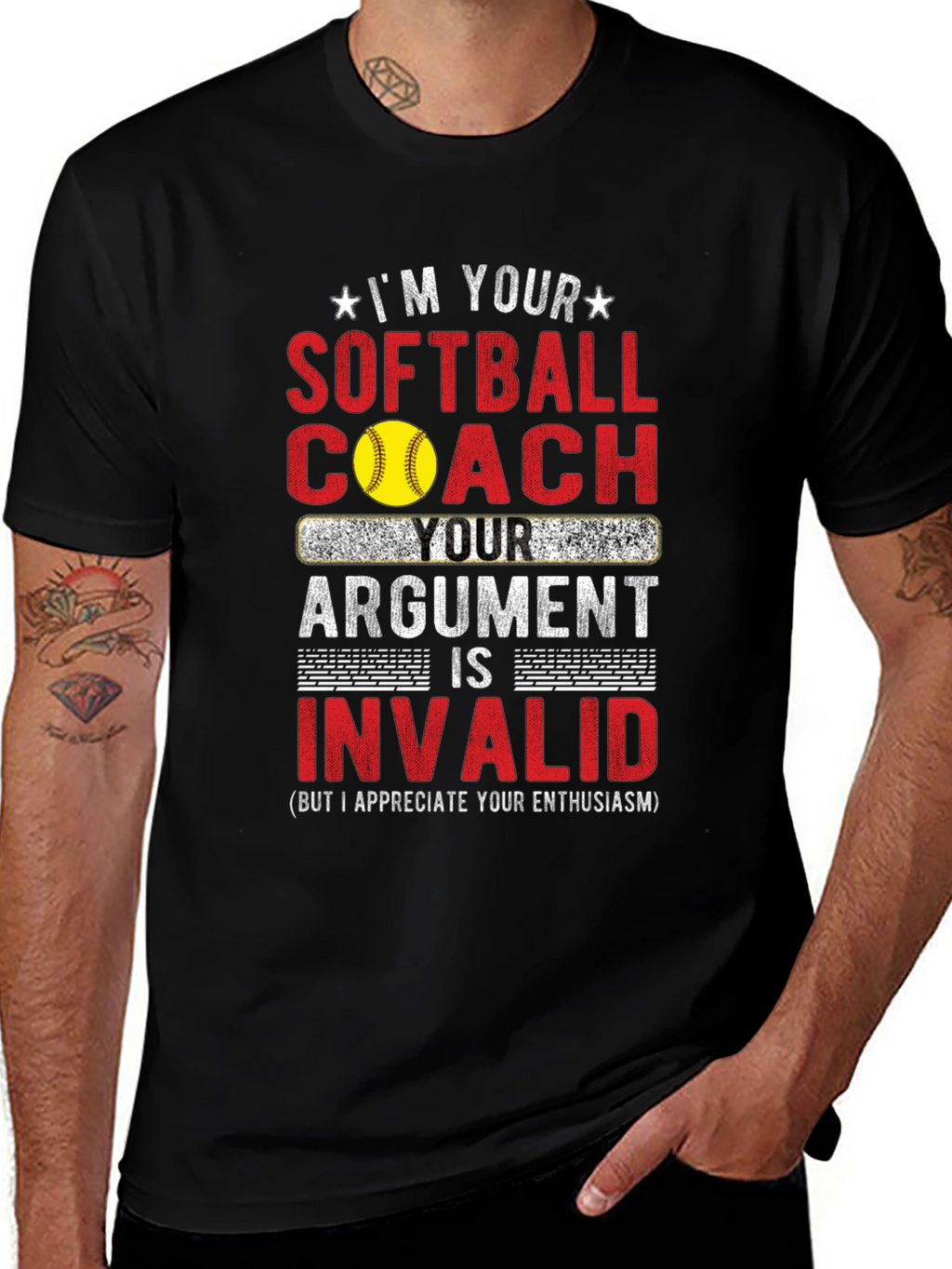 Softball Coach T-Shirt - Argument Invalid Funny Tee