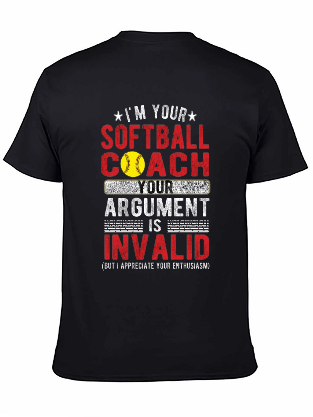 Softball Coach T-Shirt - Argument Invalid Funny Tee